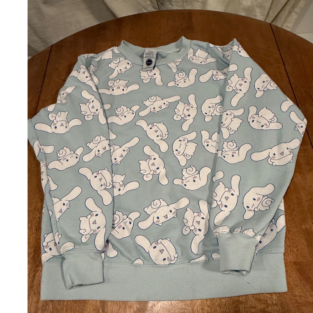 Sanrio Bioworld Cinnamoroll Print Pastel Blue Crewneck Sweatshirt - Size M
